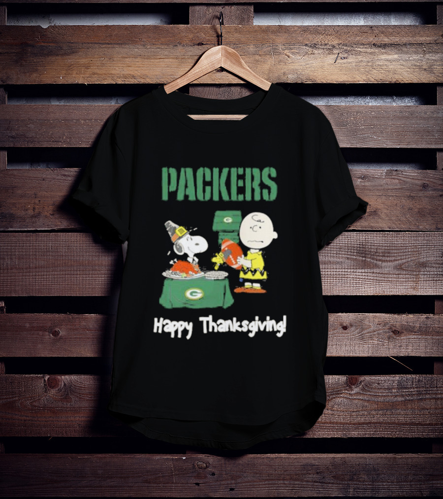 Charlie Brown Snoopy Packers Happy Thanksgiving T-Shirt