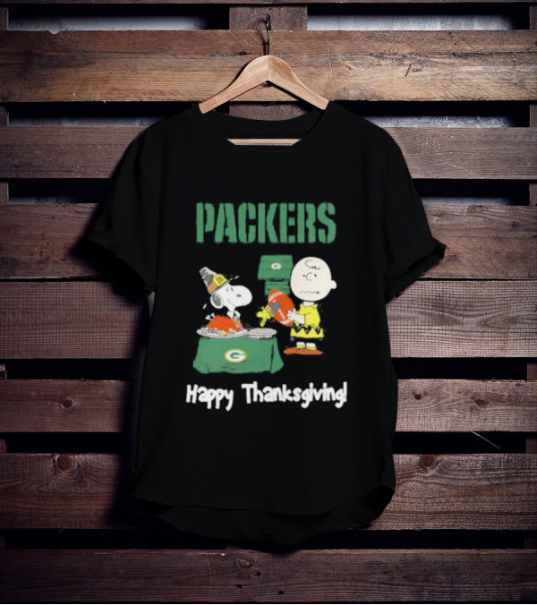 Charlie Brown Snoopy Packers Happy Thanksgiving T-Shirt