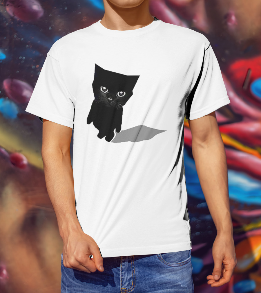 Cat Sluj Art Bro Shadow Black Kitty Image T-Shirt