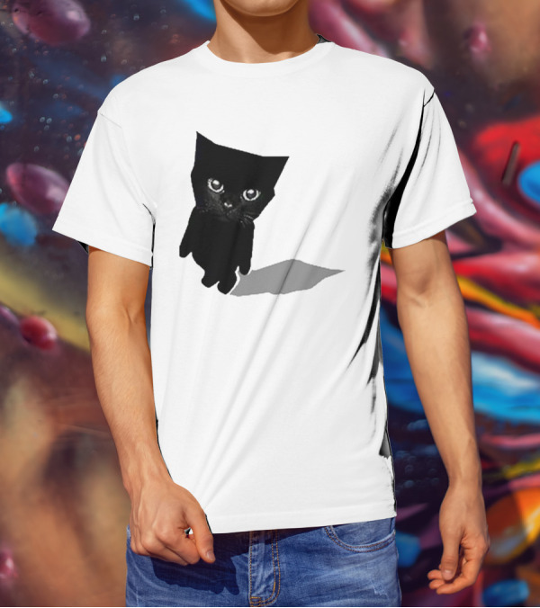 Cat Sluj Art Bro Shadow Black Kitty Image T-Shirt