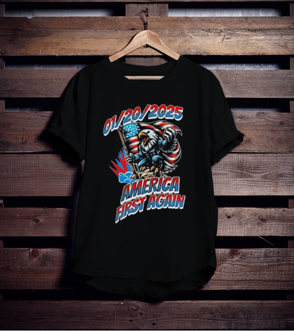 01/20/2025 America First Again Eagle And Flag T-Shirt