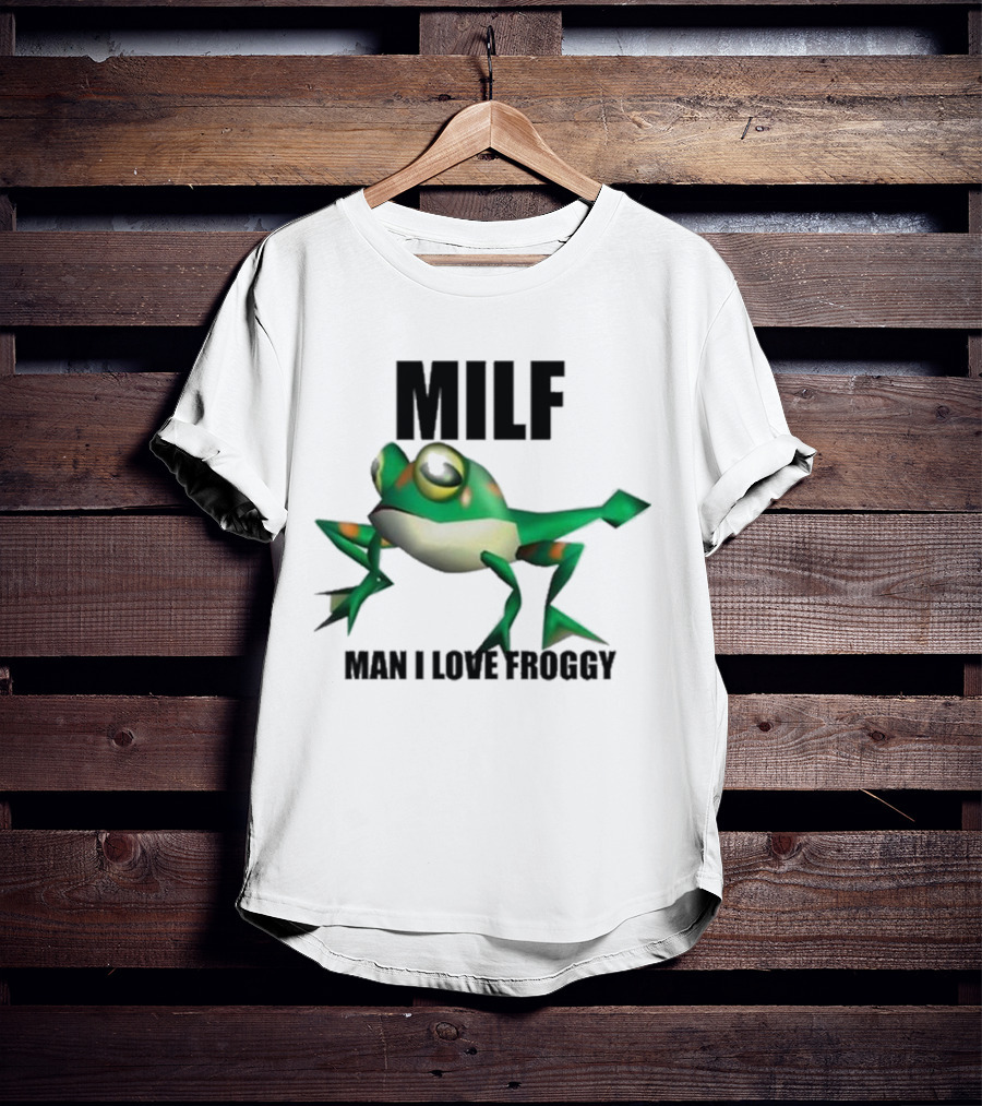 MILF Man I Love Froggy Cute Green Cartoon Frog T-Shirt