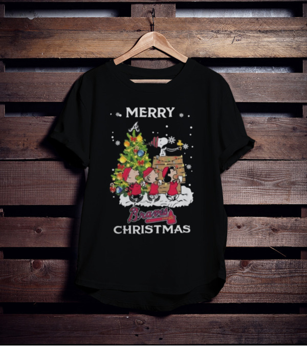 Merry Christmas Atlanta Braves Snoopy And Friends T-Shirt