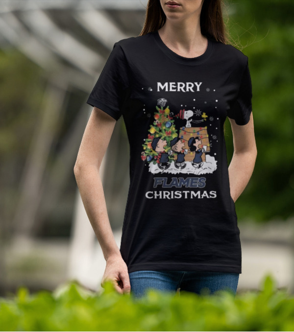 Merry Flames Christmas Snoopy And Friends Liberty T-Shirt
