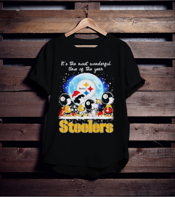 Peanuts Steelers Christmas It's The Most Wonderful Time Of The Year T-Shirt