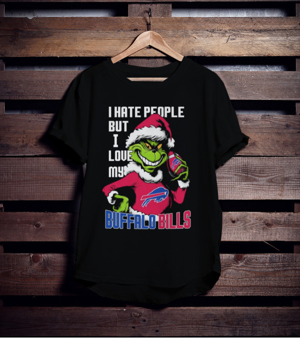 I Hate People But I Love My Buffalo Bills Santa Grinch T-Shirt