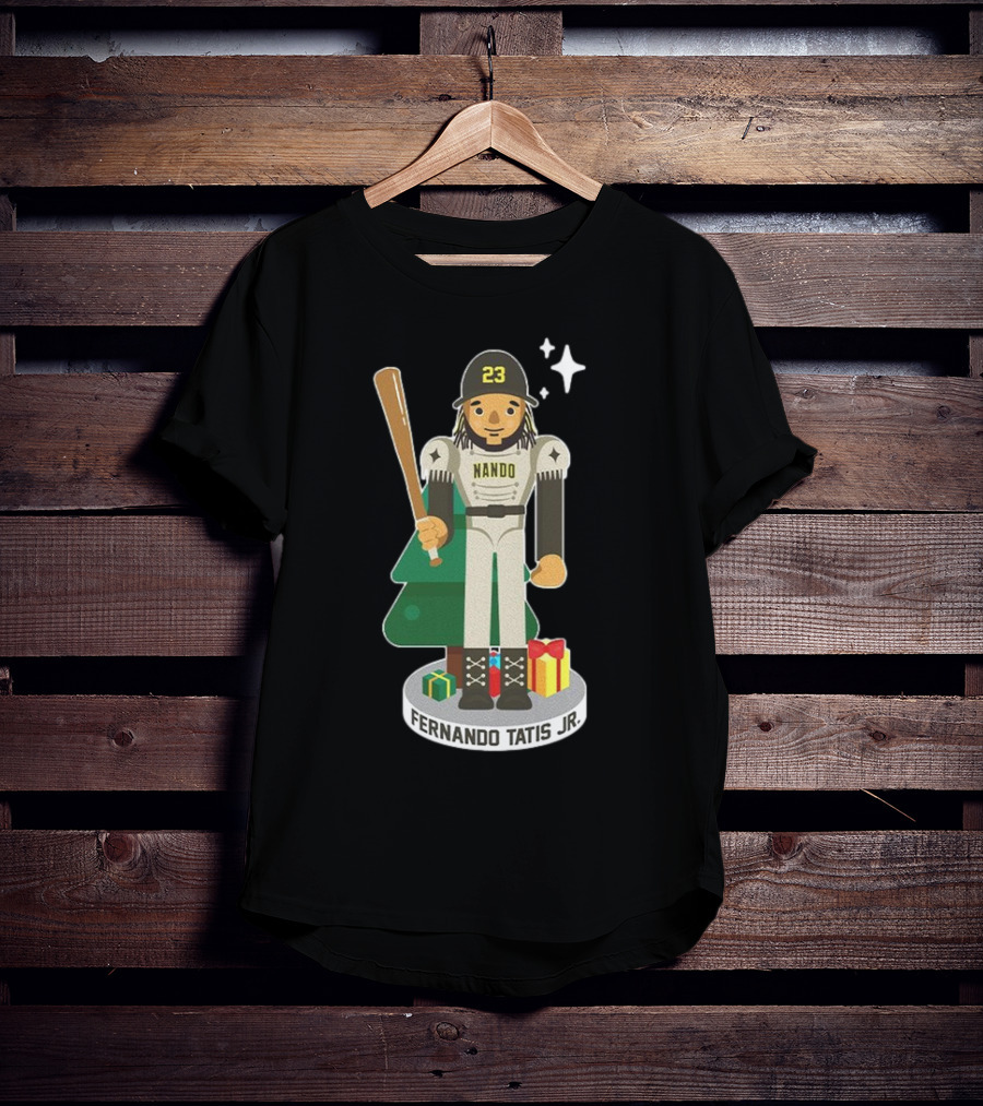 Fernando Tatis Jr. Nando 23 MLBPA Nutcracker With Baseball Bat And Gifts T-Shirt