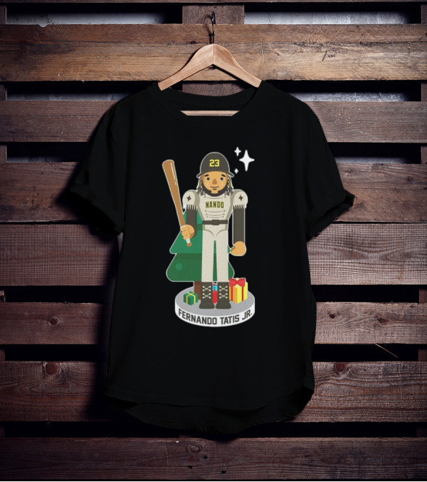 Fernando Tatis Jr. Nando 23 MLBPA Nutcracker With Baseball Bat And Gifts T-Shirt