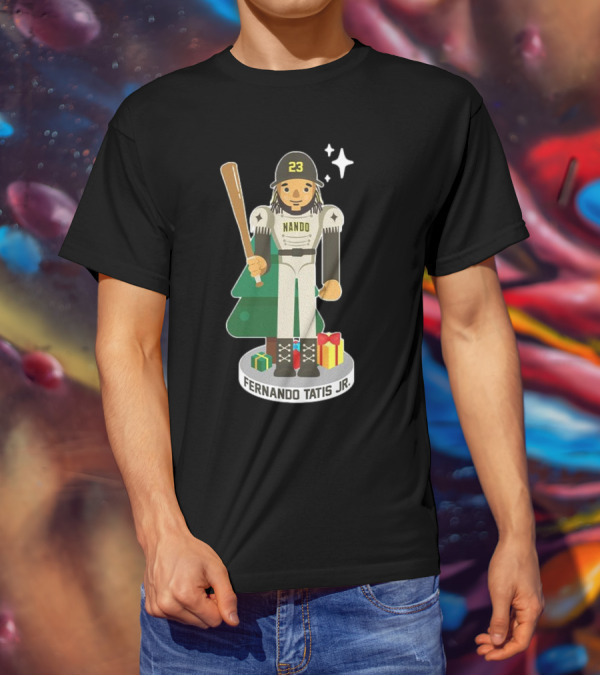 Fernando Tatis Jr. Nando 23 MLBPA Nutcracker With Baseball Bat And Gifts T-Shirt