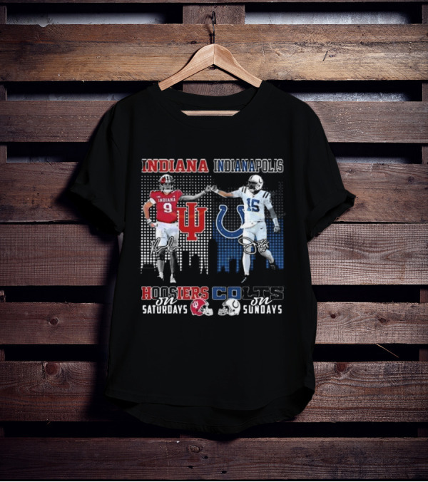 Indiana Hoosiers Indianapolis Colts Hoosiers On Saturdays Colts On Sundays T-Shirt