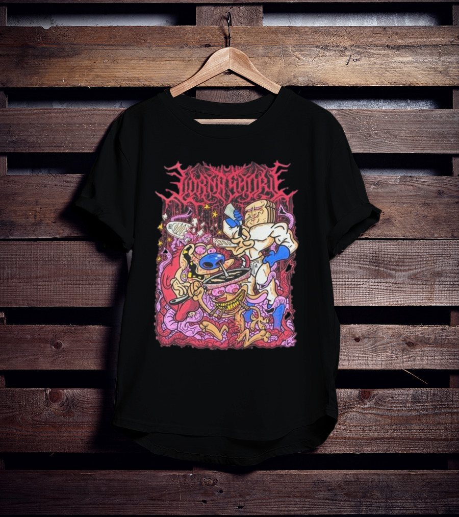 Lorna Shore Numb My Pain Cartoon Characters Chaotic Colorful Scene T-Shirt