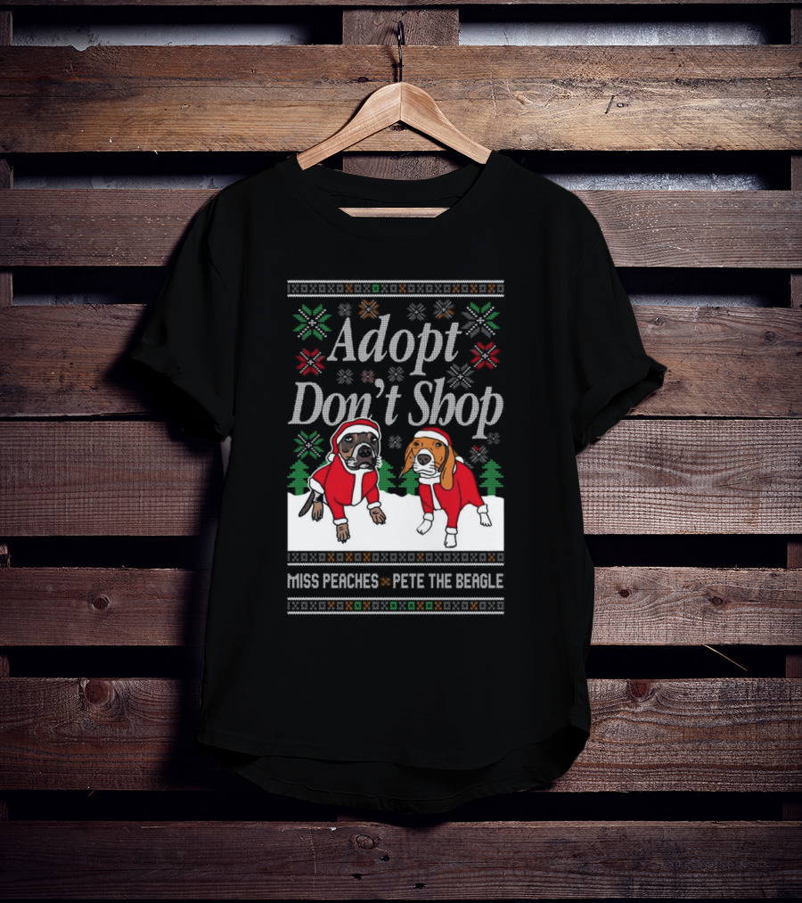 Adopt Don’t Shop Miss Peaches Pete The Beagle Christmas T-Shirt