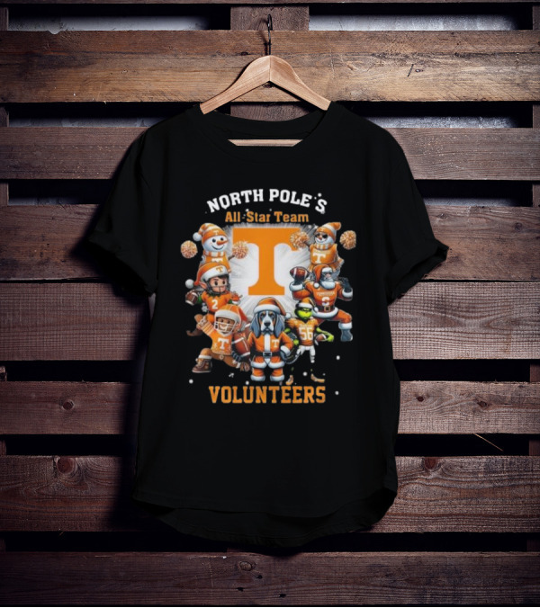 Tennessee Volunteers North Pole All-Star Team Christmas Characters T-Shirt