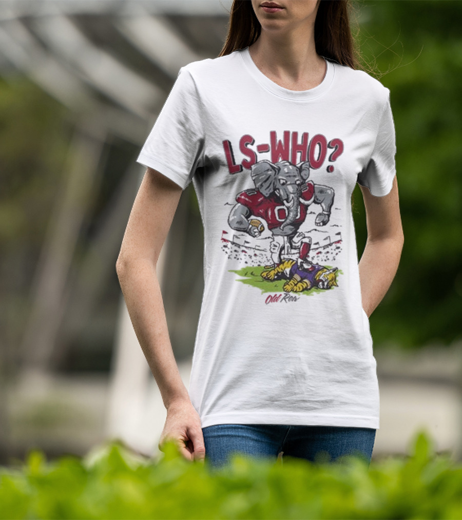 Alabama Crimson Tide LS-Who Football Rivalry Elephant Over LSU Tigers T-Shirt