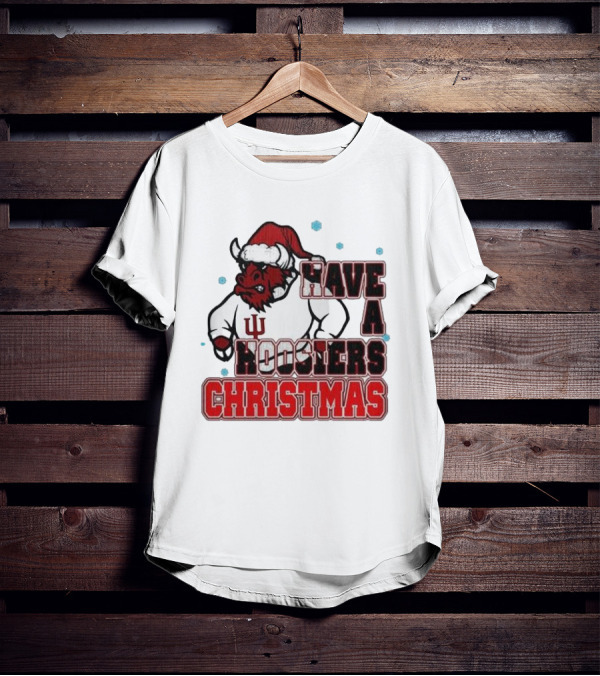 Indiana Hoosiers Santa Mascot Have A Hoosiers Christmas T-Shirt