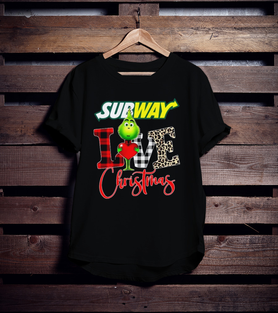 SUBWAY Grinch Love Heart Christmas T-Shirt