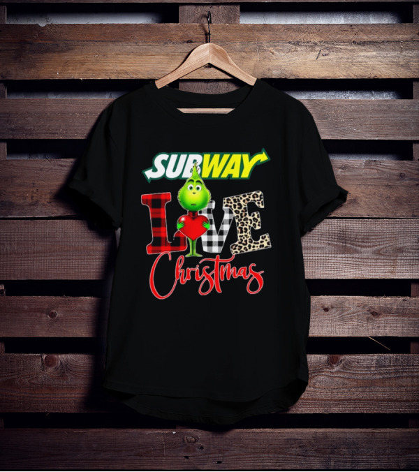 SUBWAY Grinch Love Heart Christmas T-Shirt