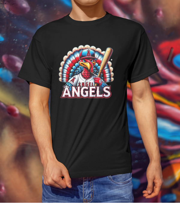Happy Thanksgiving Los Angeles Angels Baseball Turkey T-Shirt