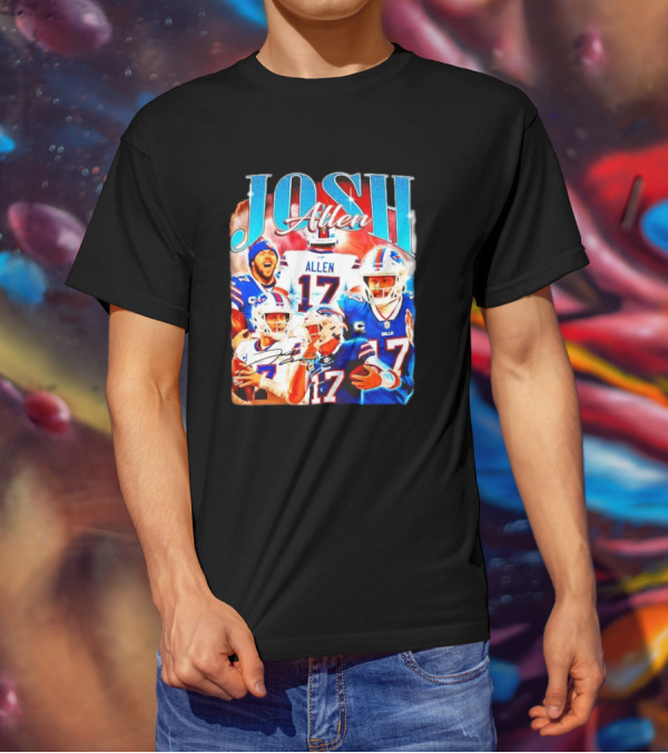 Josh Allen 17 Buffalo Bills Signature Vintage Retro Bootleg 90s T-Shirt
