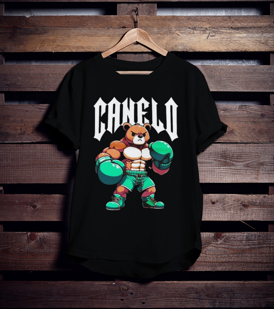 Canelo Boxing Teddy Bear Cartoon With Gloves T-Shirt