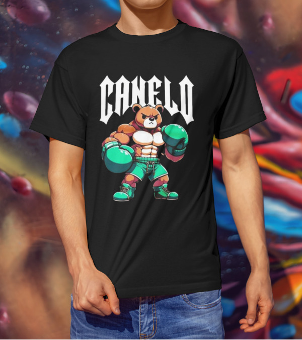 Canelo Boxing Teddy Bear Cartoon With Gloves T-Shirt