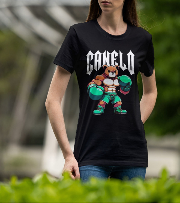 Canelo Boxing Teddy Bear Cartoon With Gloves T-Shirt