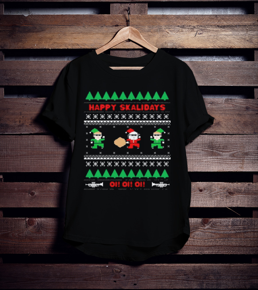 Happy Skalidays Christmas Elf Dancing Oi Oi Oi T-Shirt