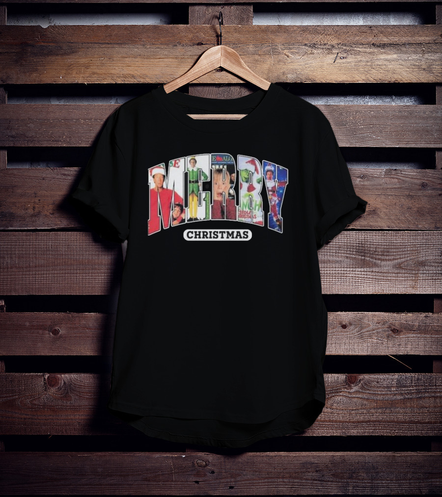 Merry Christmas Collection Movie Characters For Fans T-Shirt