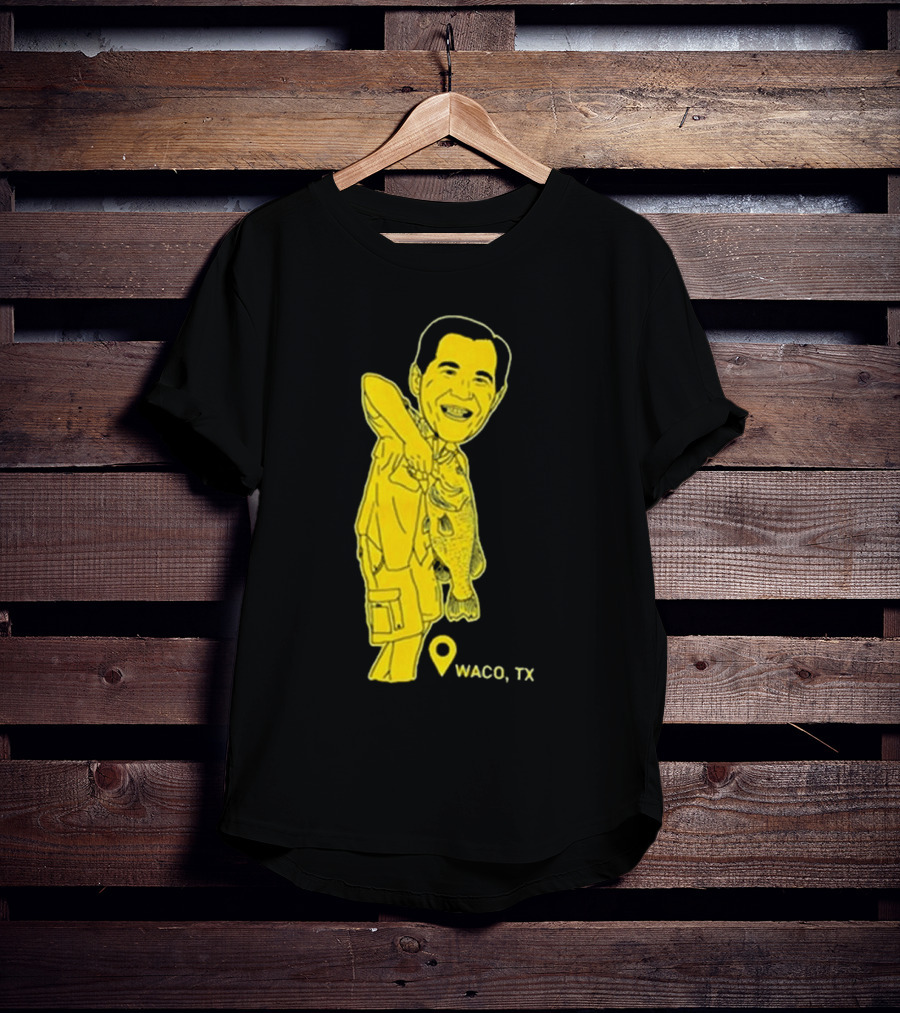 Scott Drew Fishing Caricature Waco TX T-Shirt