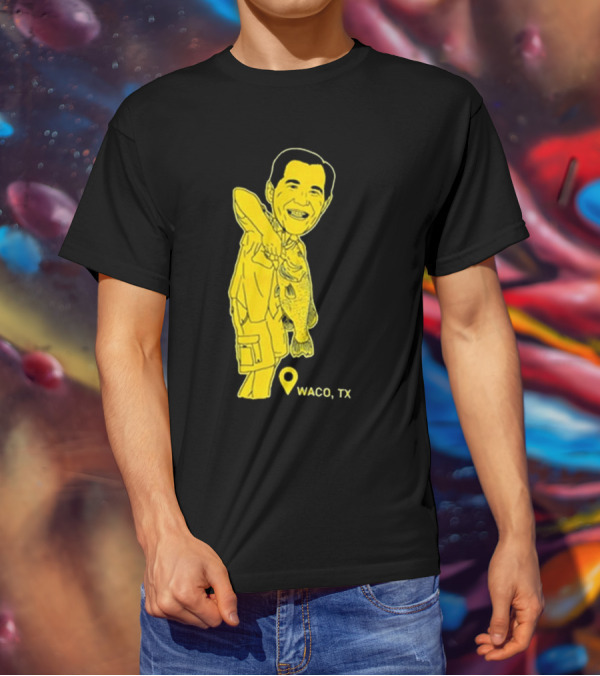 Scott Drew Fishing Caricature Waco TX T-Shirt
