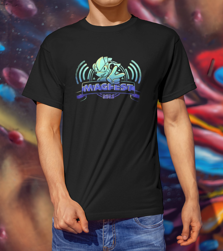 Magfest 2025 Character Peace Sign Gaming Event T-Shirt