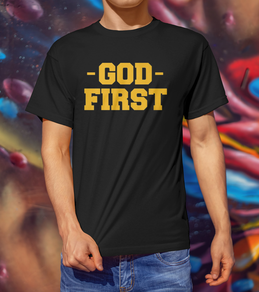 Tony Dungy God First Inspirational Christian Coach Message T-Shirt