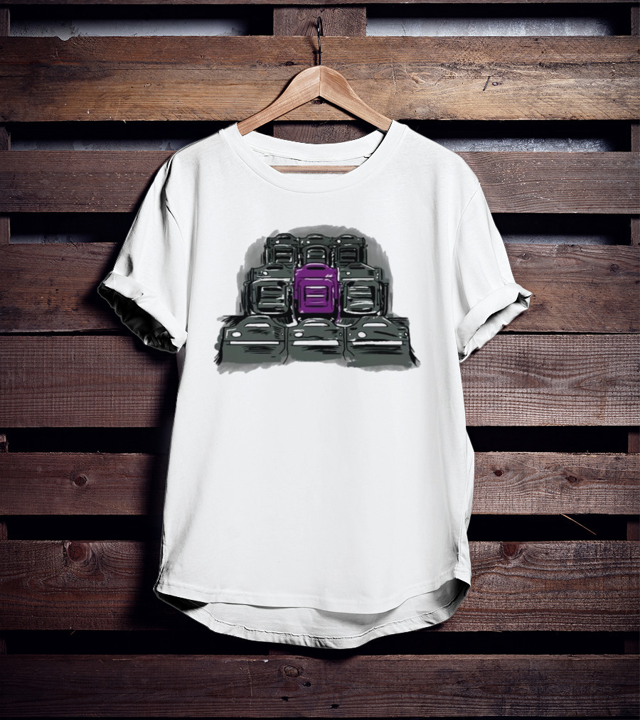 Grimace The Purple Seat Among Gray Car Seats T-Shirt