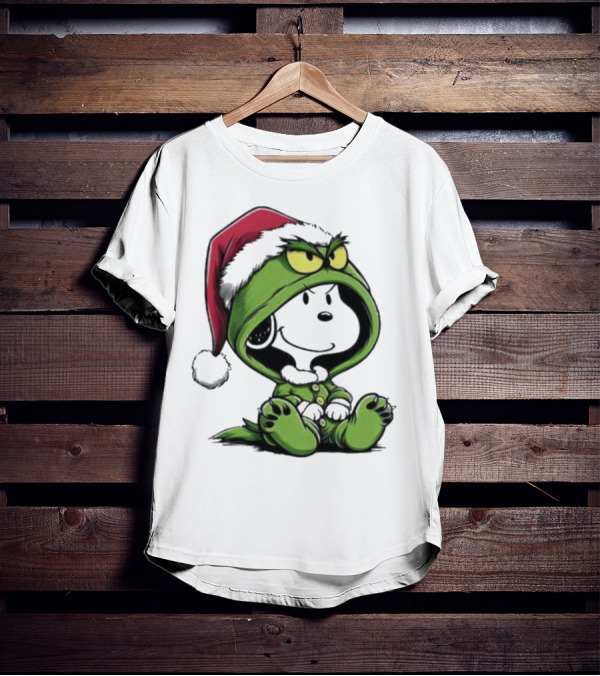 Grinch Snoopy Santa Costume Christmas T-Shirt