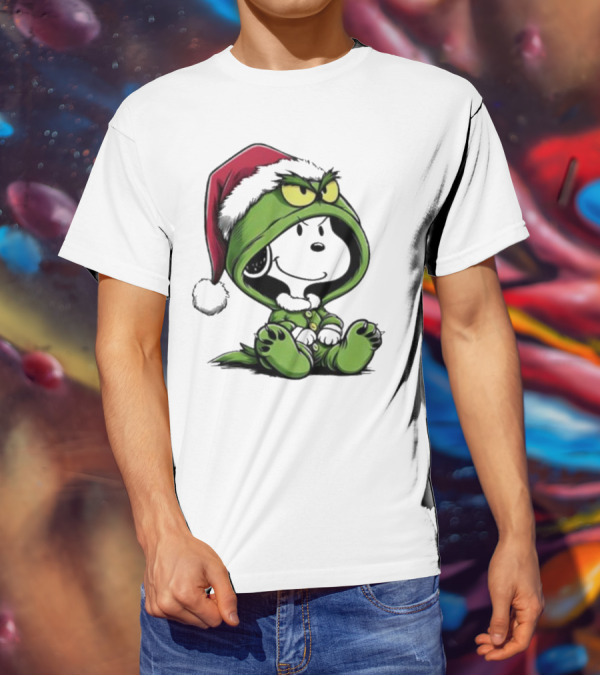 Grinch Snoopy Santa Costume Christmas T-Shirt
