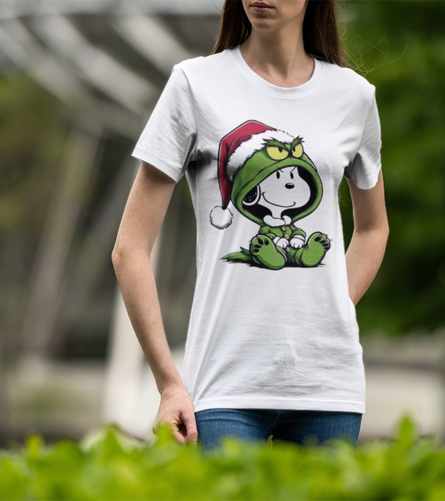 Grinch Snoopy Santa Costume Christmas T-Shirt