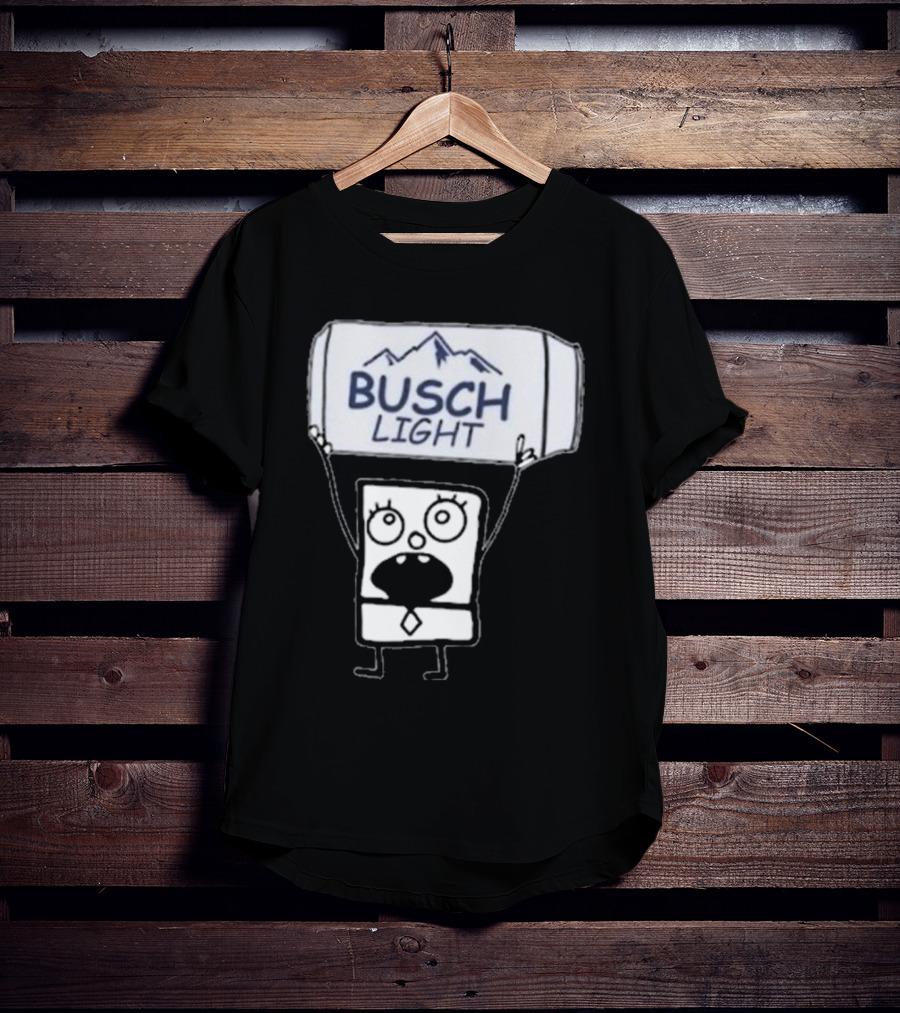 Doodlebob Holding Busch Light Can T-Shirt