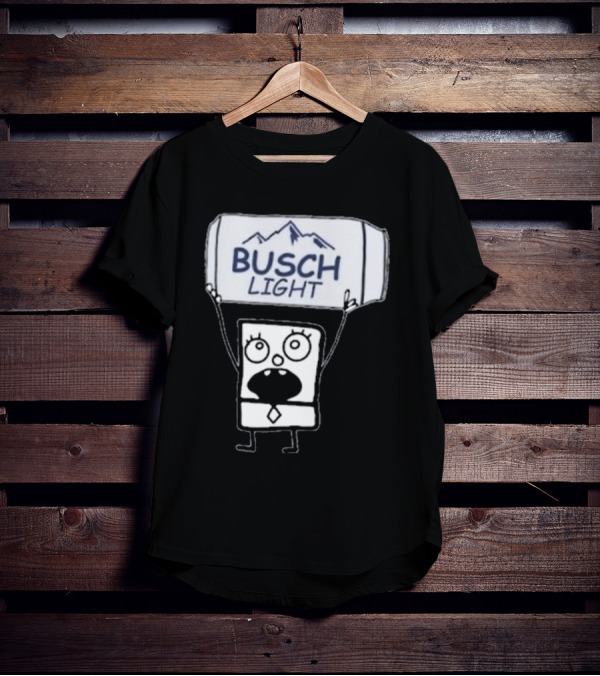 Doodlebob Holding Busch Light Can T-Shirt