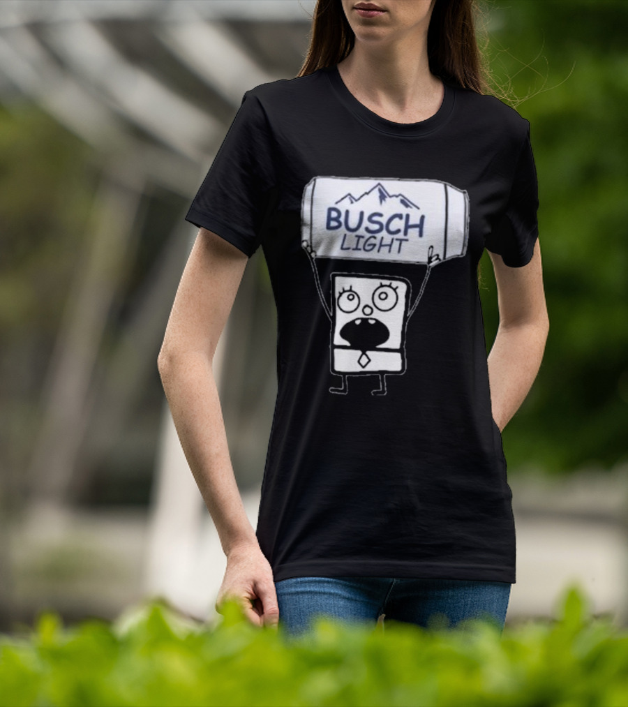 Doodlebob Holding Busch Light Can T-Shirt