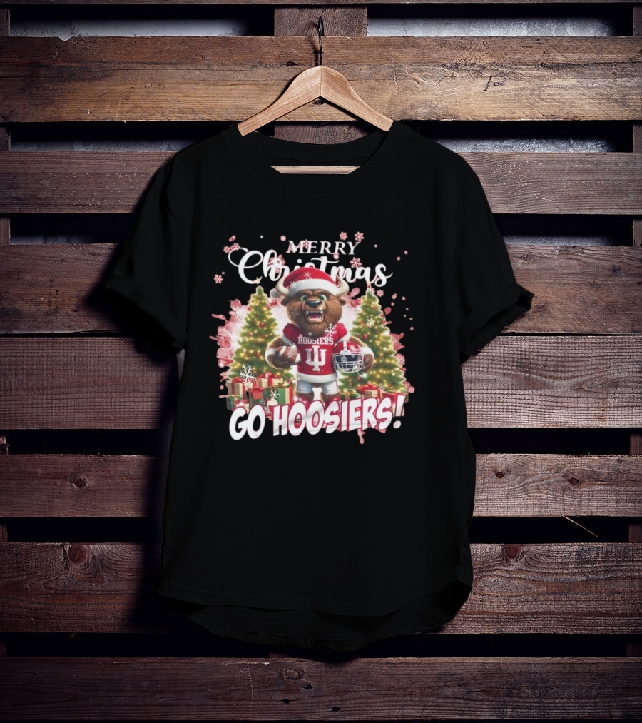 Merry Christmas Go Hoosiers Indiana Football T-Shirt