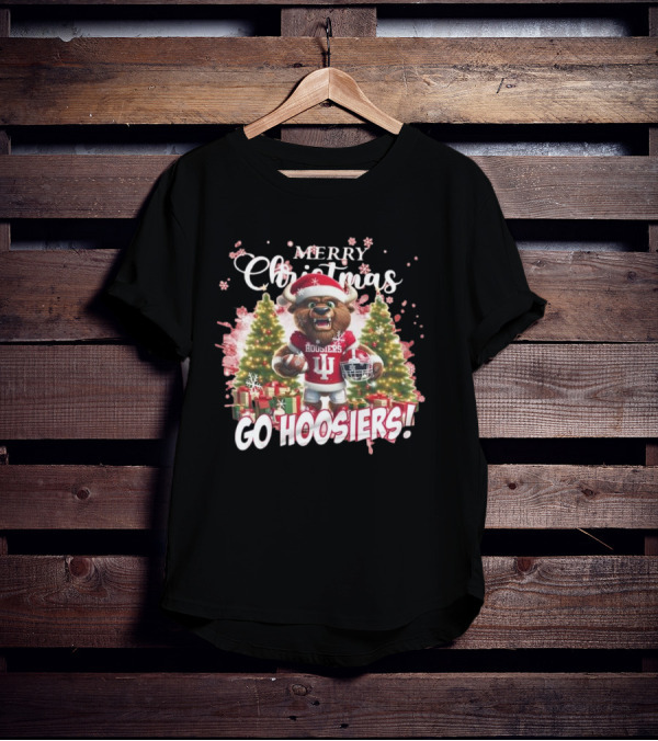 Merry Christmas Go Hoosiers Indiana Football T-Shirt