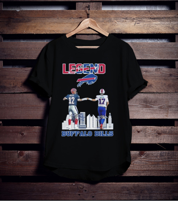 Legend Buffalo Bills Kelly 12 Allen 17 Signatures T-Shirt