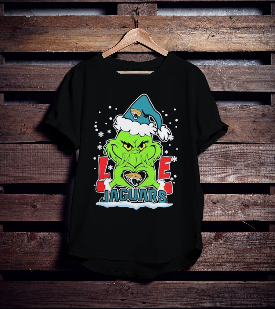 The Grinch Love Jacksonville Jaguars Football Christmas T-Shirt