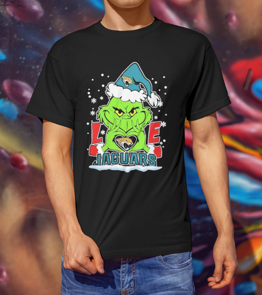 The Grinch Love Jacksonville Jaguars Football Christmas T-Shirt