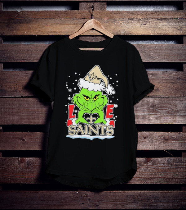 The Grinch Love New Orleans Saints Football Christmas T-Shirt