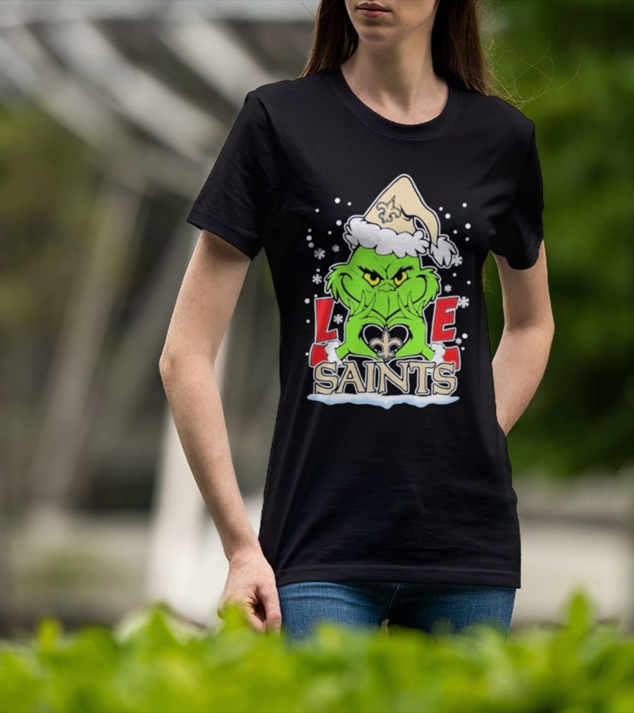 The Grinch Love New Orleans Saints Football Christmas T-Shirt