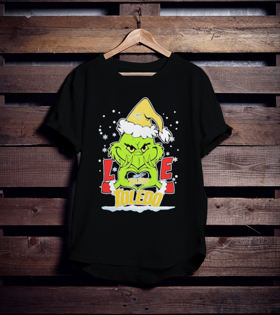 Grinch Love Toledo Rockets Football Christmas T-Shirt