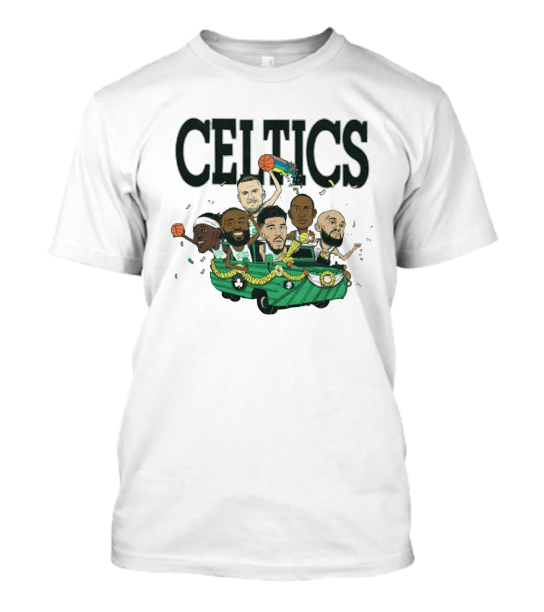 Celtics Basketball Team Cartoon Parade T-Shirt