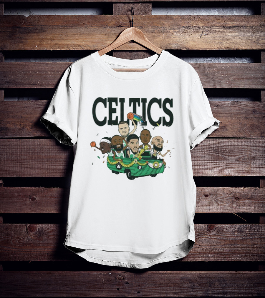 Celtics Basketball Team Cartoon Parade T-Shirt