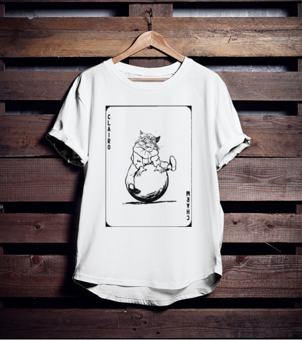 Clairo Charm Card Cat Balancing T-Shirt